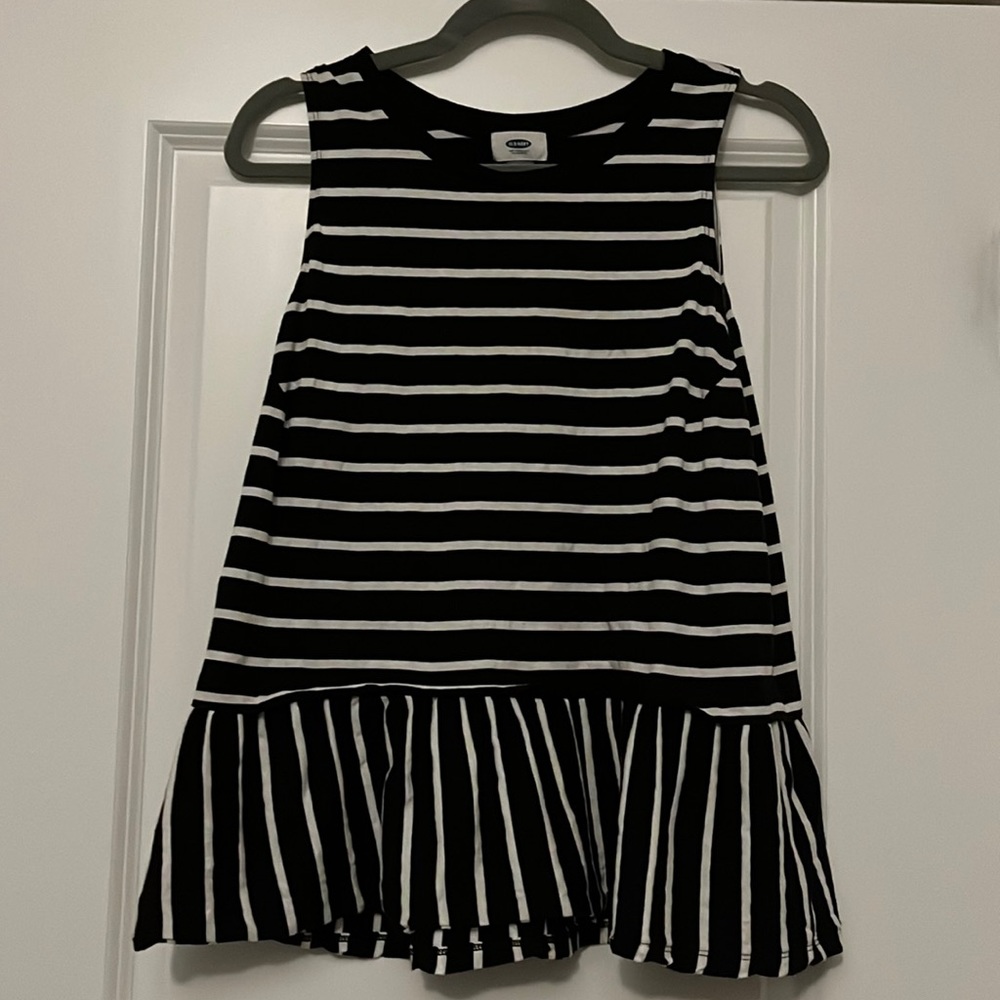 Peplum striped tank